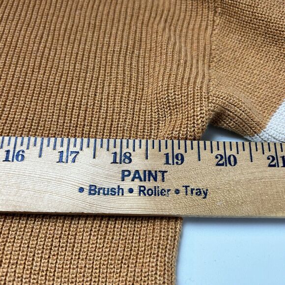 American Eagle Small Sweater Mustard Yellow Button V Neck Striped Dolman Sleeve - Picture 11 of 14